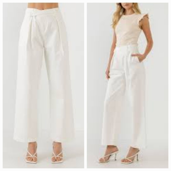 NEW! GREY LAB LOS ANGELES Ivory Wrapped Denim Jean Trouser Pants Sz. 30. - Picture 2 of 4